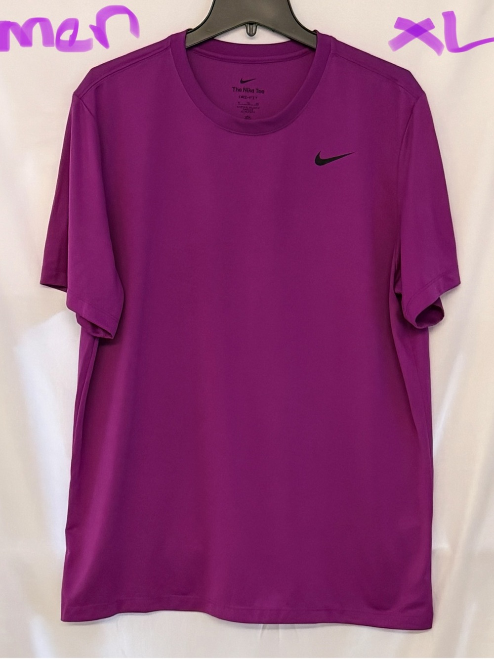 Nike Men’s Short Sleeve T-Shirt Purple with Black Swoosh